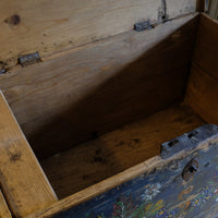 Hand-Painted Folk Art Storage Coffer Raised On Legs