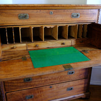 Inside the Secretaire  Camphor Wood Campaign Secretaire Chest by Phelps Ltd. with Fitted Writing Desk and Original Label