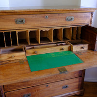 Close up internal shot of the Camphor Wood Campaign Secretaire Chest by Phelps Ltd., c.1890–1915