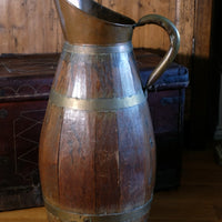 19th Century Large Oak & Brass Cider Jug Stick Stand