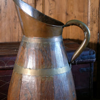 19th Century Large Oak & Brass Cider Jug Stick Stand