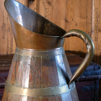 19th Century Large Oak & Brass Cider Jug Stick Stand