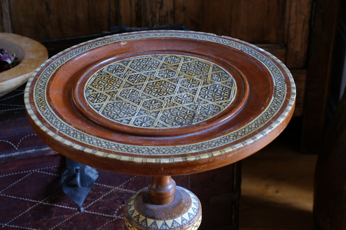 Islamic Style Inlaid Lace Makers Candle Table