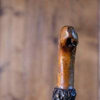 Folk Art Elm Bark Hedgerow Walking Stick