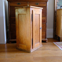 Early 20th Century Pitch Pine Single Door Larder Cupboard with Lift-Off Hinges and Original Sprung Latch