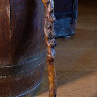 Folk art walking stick in a naturalist root wood form