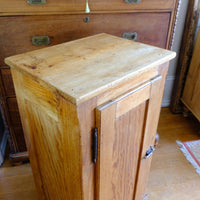 Early 20th Century Pitch Pine Single Door Larder Cupboard with Lift-Off Hinges and Original Sprung Latch