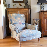 Howard & Son Style Armchair With A Suzani Kilim Fabric