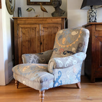 Howard & Son Style Armchair With A Suzani Kilim Fabric