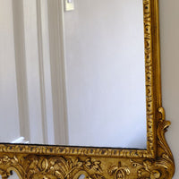 Edwardian Queen Anne Revival carved giltwood wall mirror with Prince of Wales feather crest, c.1900-  