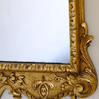 Edwardian Queen Anne Revival carved giltwood wall mirror with Prince of Wales feather crest, c.1900