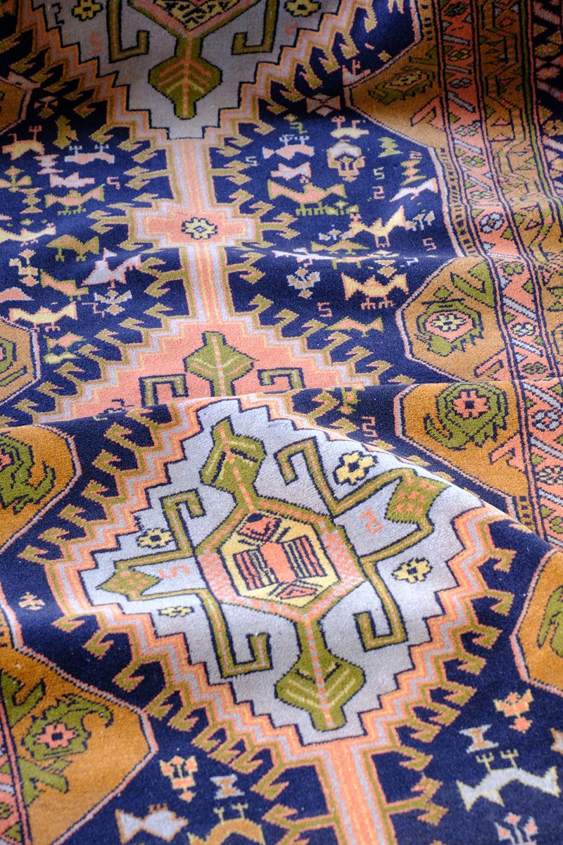 Original flatwoven kilim end of an antique North-West Persian village runner