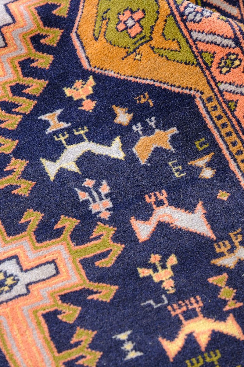 Original flatwoven kilim end of an antique North-West Persian village runner