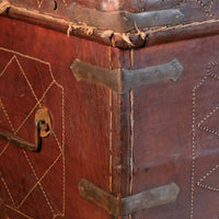 18th Century Leather & Iron Coaching Trunk