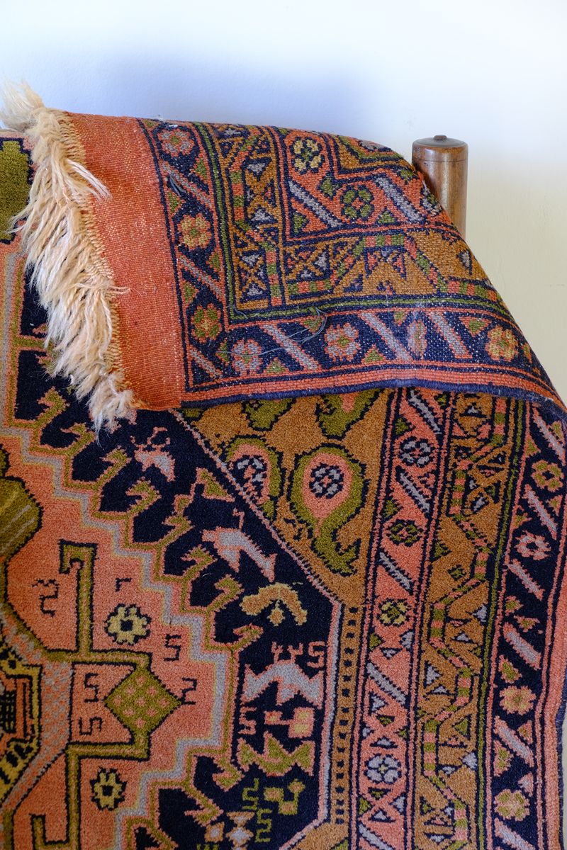 close up of the back - Antique North-West Persian Village Hall Runner | Heriz District c.1930–1950