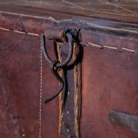 18th Century Leather & Iron Coaching Trunk