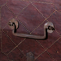 18th Century Leather & Iron Coaching Trunk