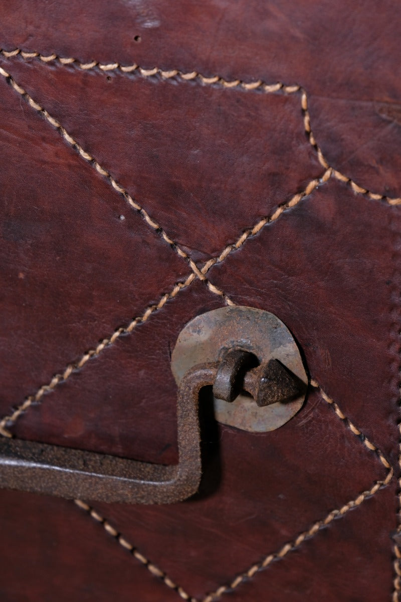 18th Century Leather & Iron Coaching Trunk