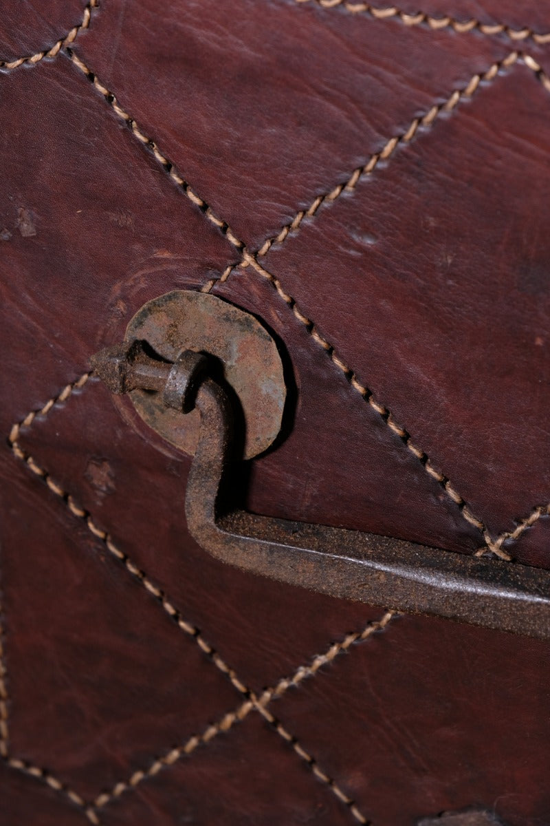 18th Century Leather & Iron Coaching Trunk