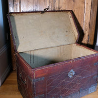 18th Century Leather & Iron Coaching Trunk