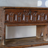 18th Century Carved English Oak Bible Box Coffer