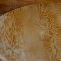 grain on the top of a 19th Century Pine Cricket Supper Table for Two with Triangular Under-Tier Shelf