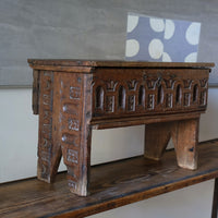 18th Century Carved English Oak Bible Box Coffer