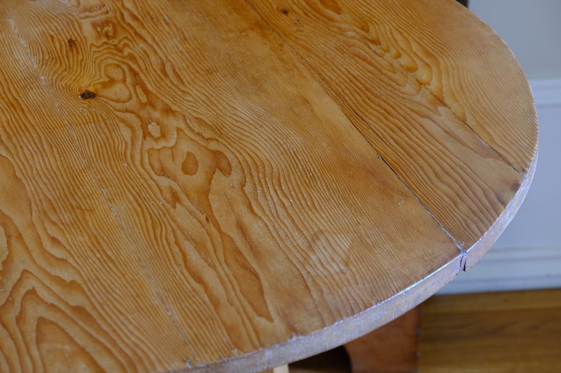19th Century Pine Cricket Supper Table for Two with Triangular Under-Tier Shelf