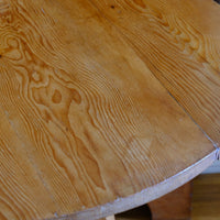 19th Century Pine Cricket Supper Table for Two with Triangular Under-Tier Shelf