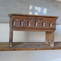 18th Century Carved English Oak Bible Box Coffer