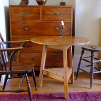 19th Century Pine Cricket Supper Table for Two with Triangular Under-Tier Shelf