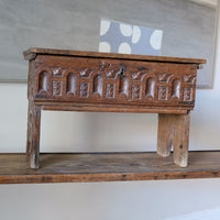 18th Century Carved English Oak Bible Box Coffer