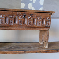 18th Century Carved English Oak Bible Box Coffer