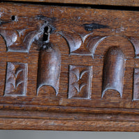 18th Century Carved English Oak Bible Box Coffer