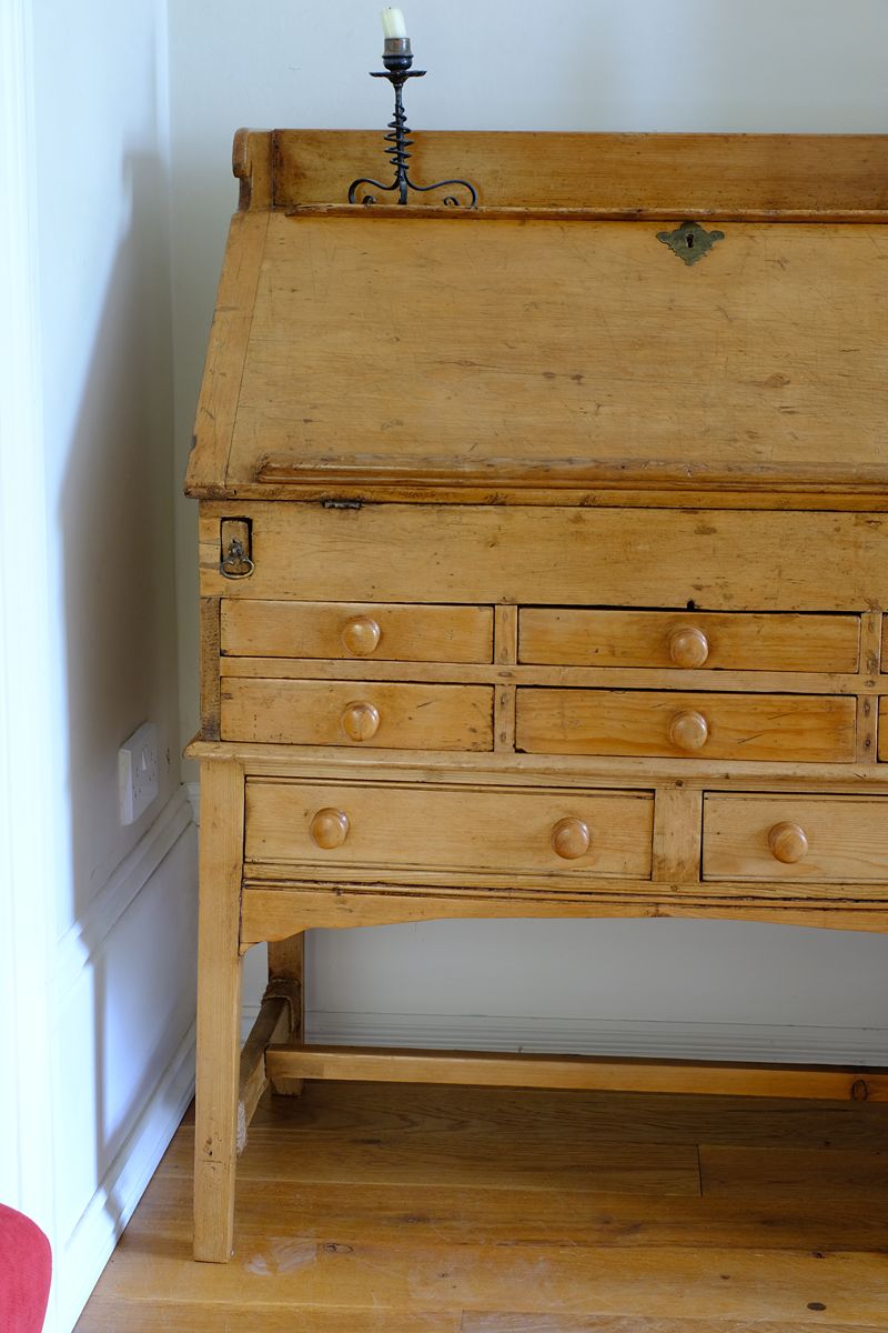 Half view - Early 19th Century Georgian Pine Fall-Front Writing Bureau Desk c.1820–1840