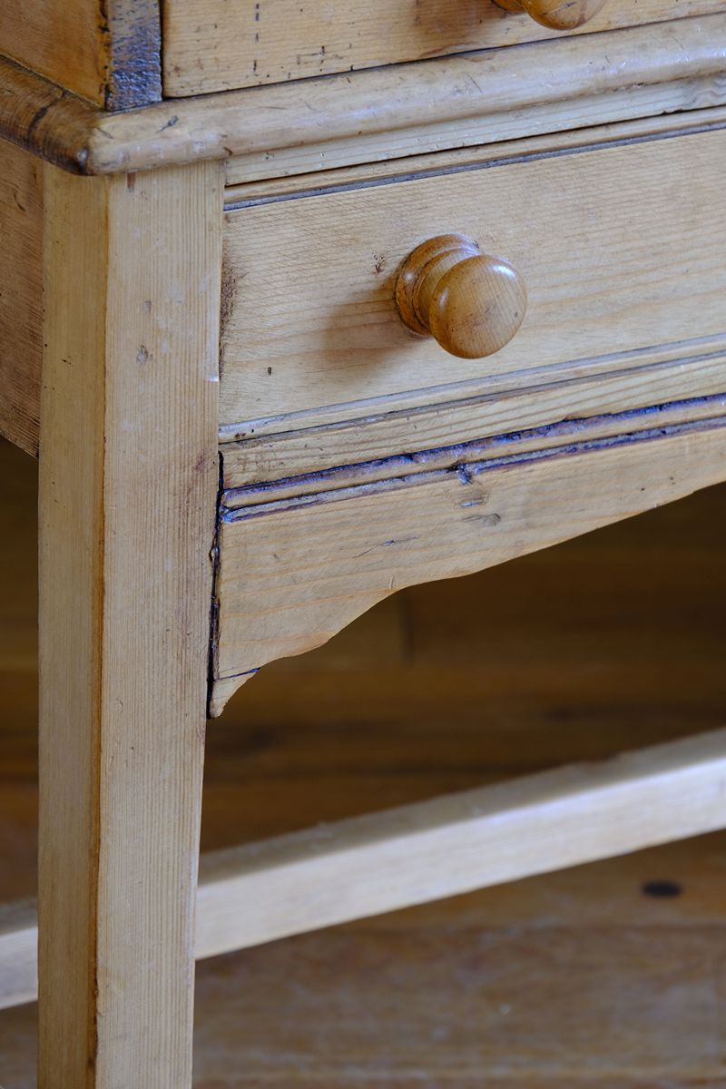 Close up front detail on the Early 19th Century Georgian Pine Fall-Front Writing Bureau Desk c.1820–1840