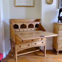 Open view on the Early 19th Century Georgian Pine Fall-Front Writing Bureau Desk c.1820–1840