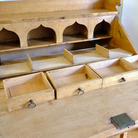 Architectural interior of the Early 19th Century Georgian Pine Fall-Front Writing Bureau Desk c.1820–1840
