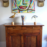 19th Century Sideboard Cupboard With Original Brass Ware