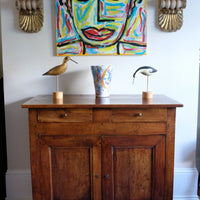 19th Century Sideboard Cupboard With Original Brass Ware