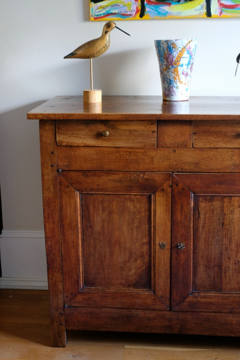 19th Century Sideboard Cupboard With Original Brass Ware