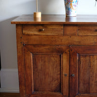 19th Century Sideboard Cupboard With Original Brass Ware