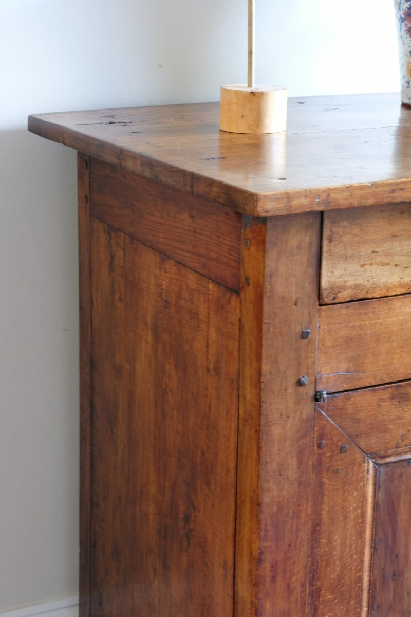 19th Century Sideboard Cupboard With Original Brass Ware