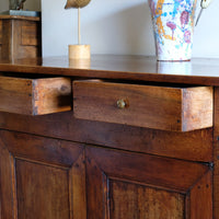 19th Century Sideboard Cupboard With Original Brass Ware