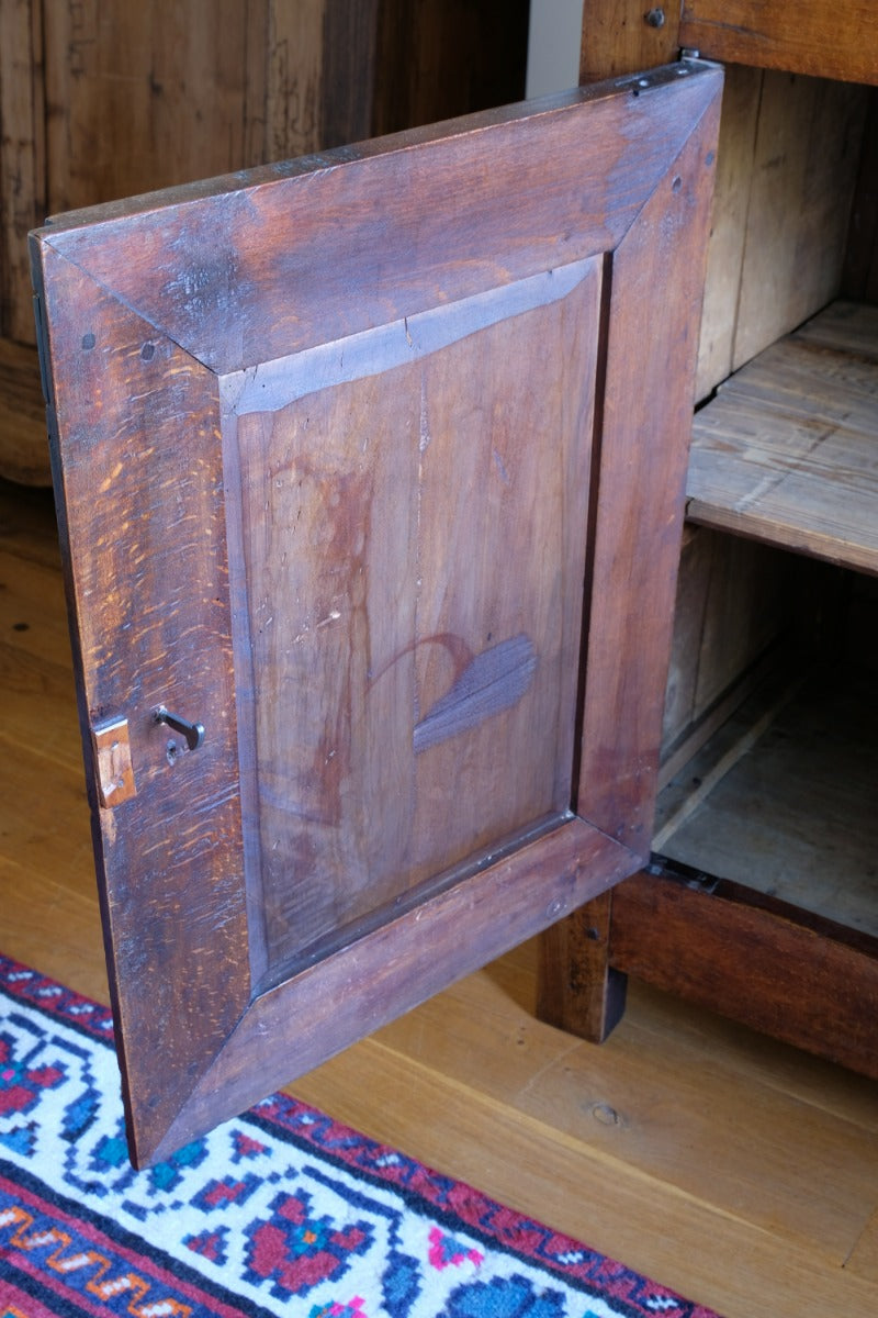 19th Century Sideboard Cupboard With Original Brass Ware