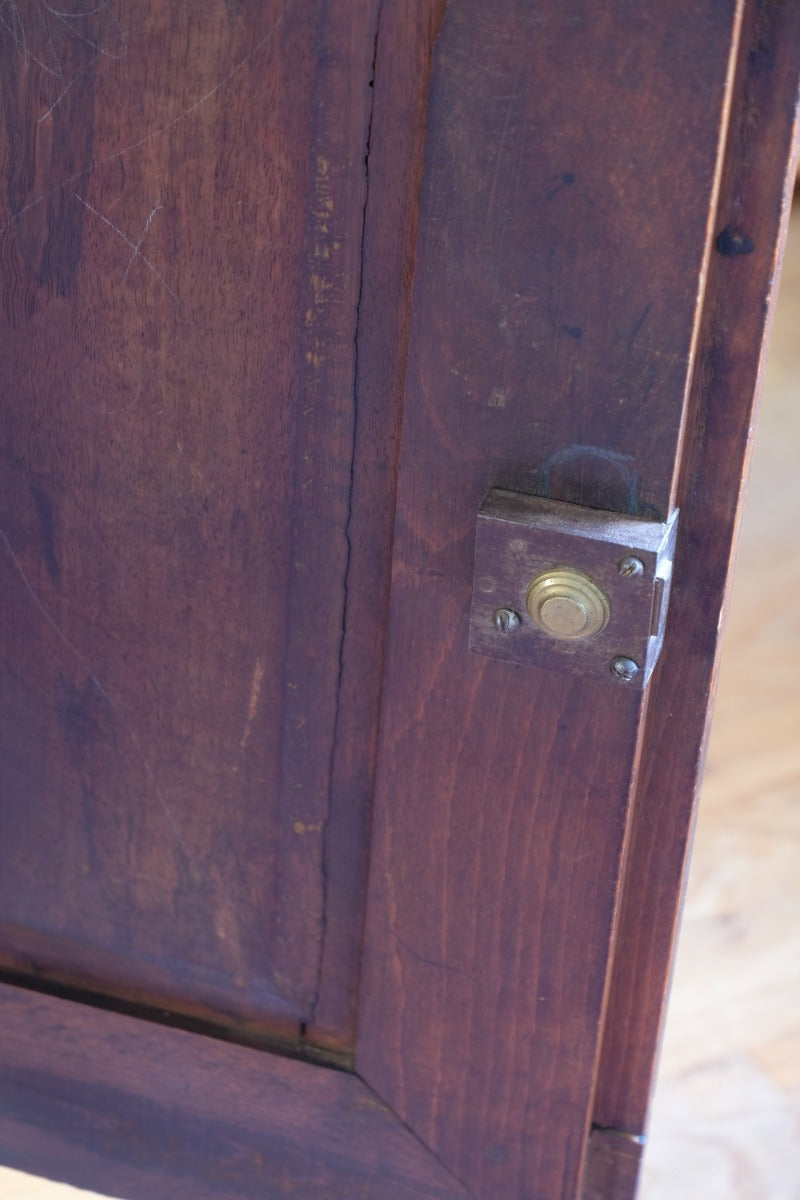 19th Century Sideboard Cupboard With Original Brass Ware