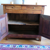 19th Century Sideboard Cupboard With Original Brass Ware