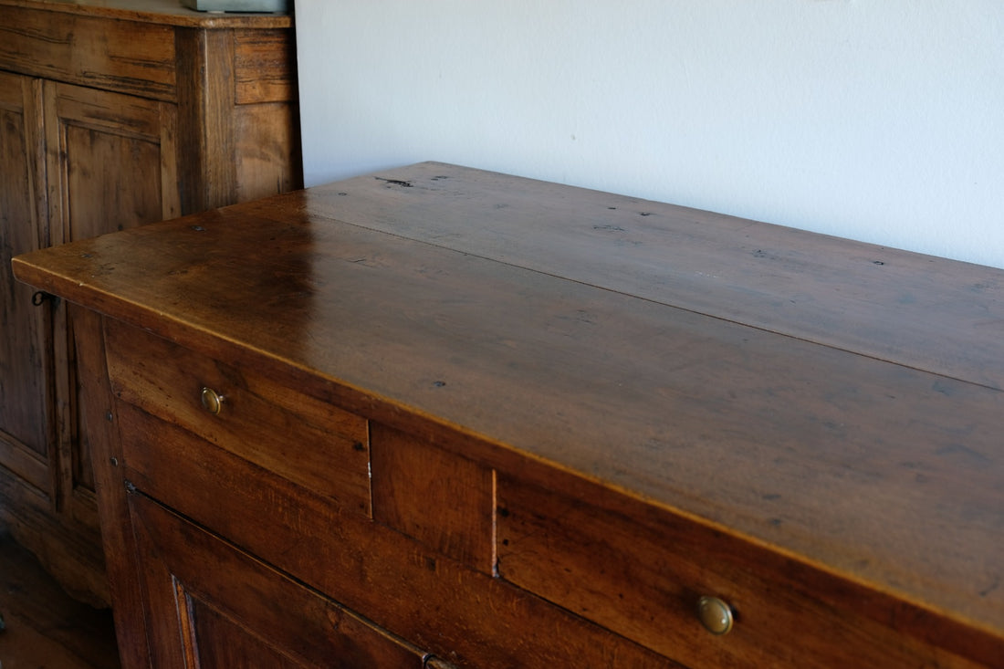 19th Century Sideboard Cupboard With Original Brass Ware