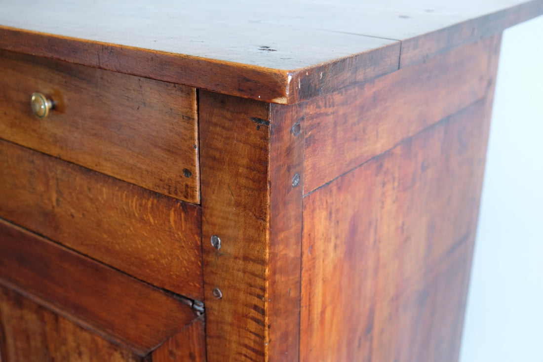 19th Century Sideboard Cupboard With Original Brass Ware