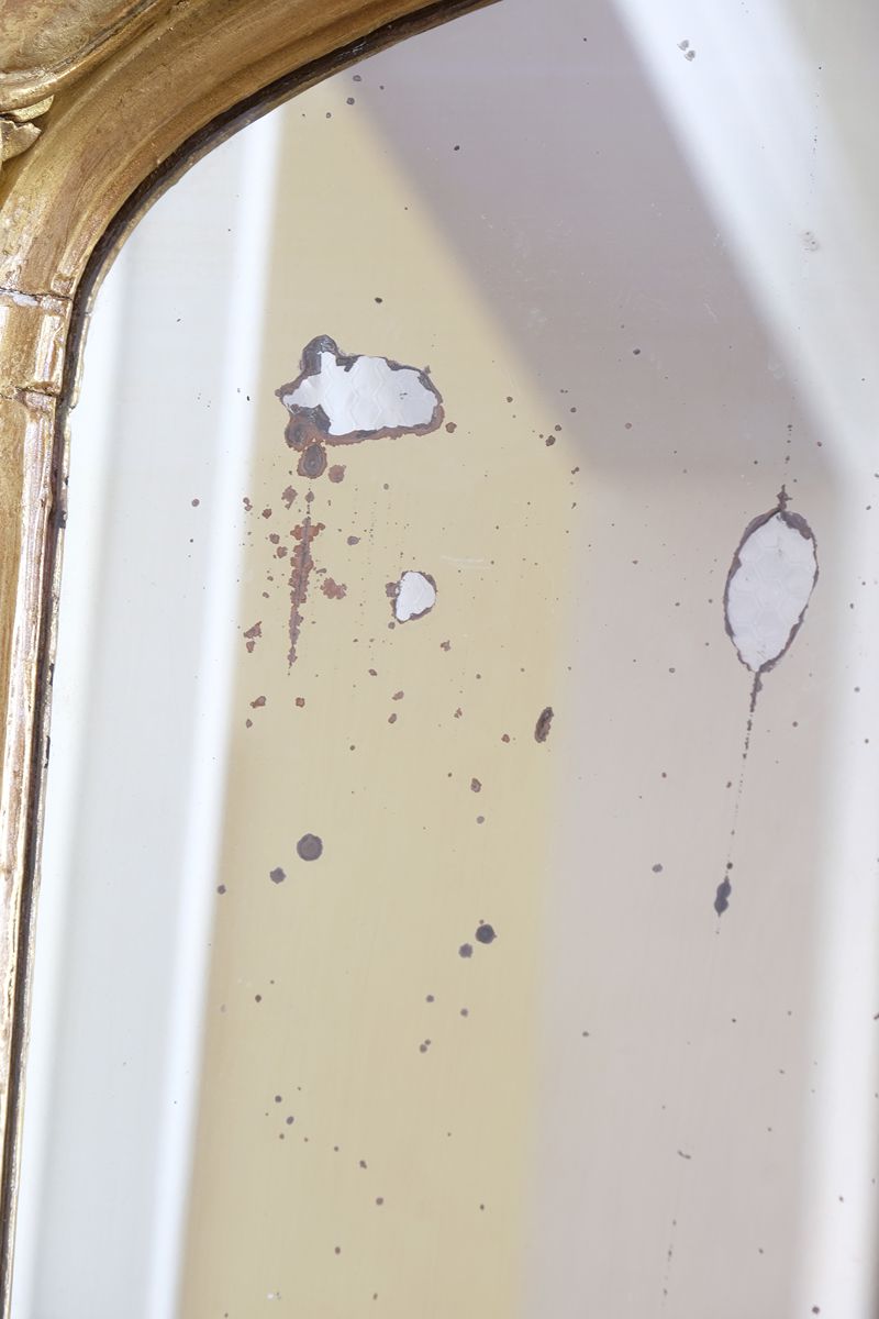 believed to retain its original mercury-backed mirror plate on the Mid-19th Century Giltwood Pier and Overmantel Mirror by John Westley Birmingham
